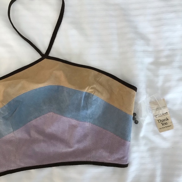 Wilsons Leather Tops - Leather 70s Style Halter Top
